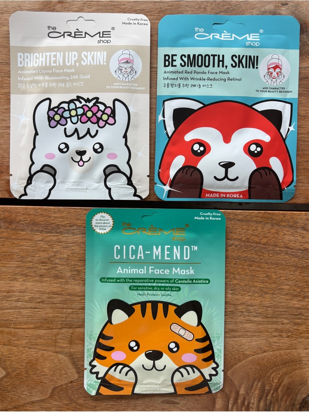 The Crème Shop Animal Face Masks Set of 3